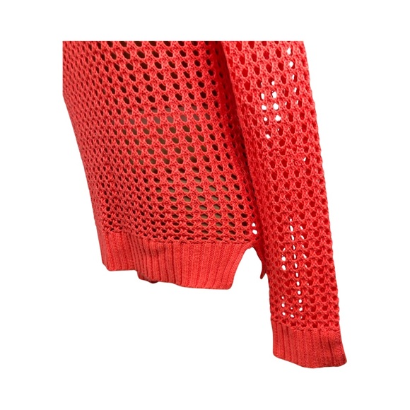 a.n.a. Petite Womens Long Sleeve Crew Neck Open Knit Sweater Size PS Pink - Picture 12 of 15